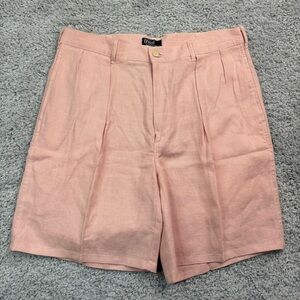 Polo Ralph Lauren Shorts Mens 36 Linen Pastel Pink Vintage Minimal Preppy Basic